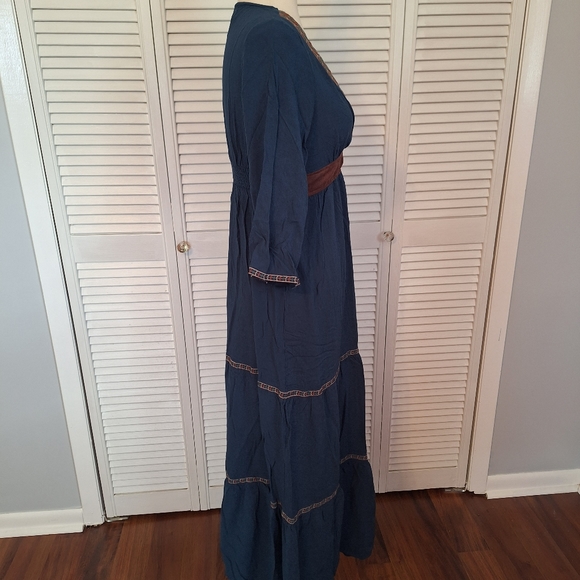 Flying tomato embroidery ruffle maxi dress sz small *AH1 - Picture 3 of 5